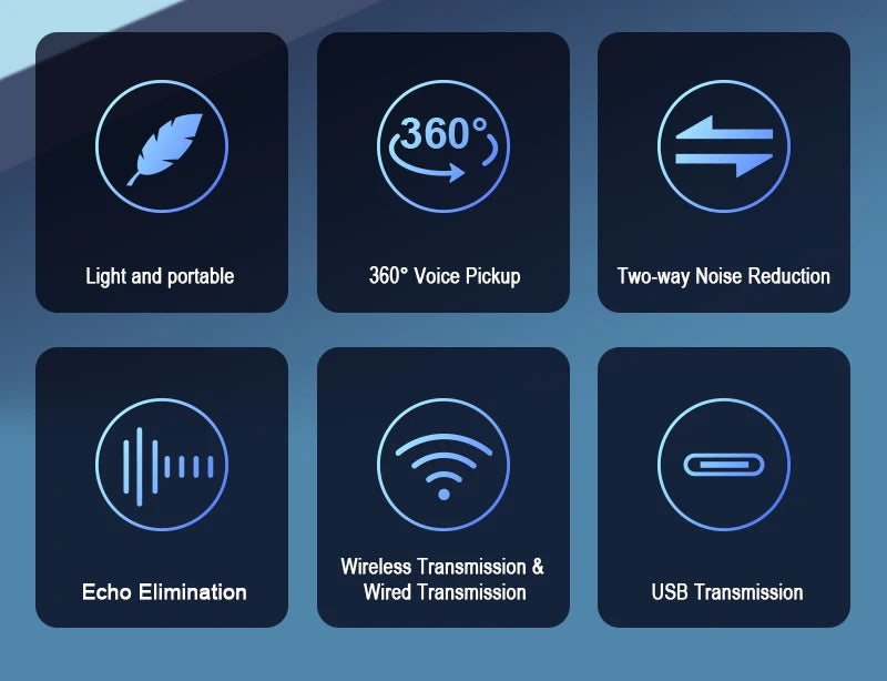4x Omnidirectional Microphones Wireless Conference Speakerphone — USB & Bluetooth for PC/Laptop
