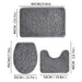 3-piece Microfibre Bath Mat Set — Absorbent, Non-slip, Stone Pattern