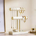 Two-Level T-Style Bangle Stand – Wooden, Velvet-Lined Jewellery Display (Black, Beige)