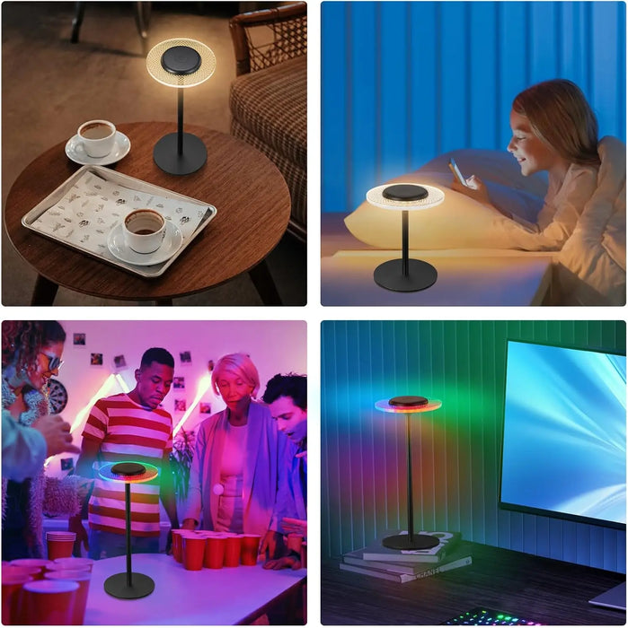 RGB barevně měnitelná bezdrátová stolní lampa - dotykové ovládání, DIY stmívatelné pracovní světlo - ideální pro večeře, terasy, ložnice