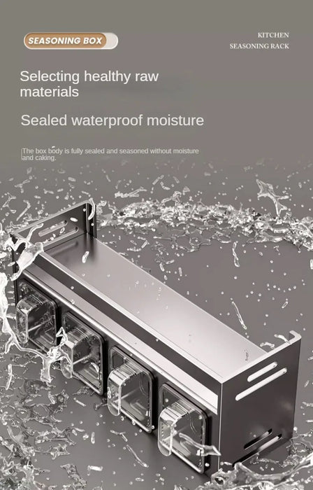 No-drill Wall-mounted Metal Spice Rack — Rust-resistant Kitchen Organizer