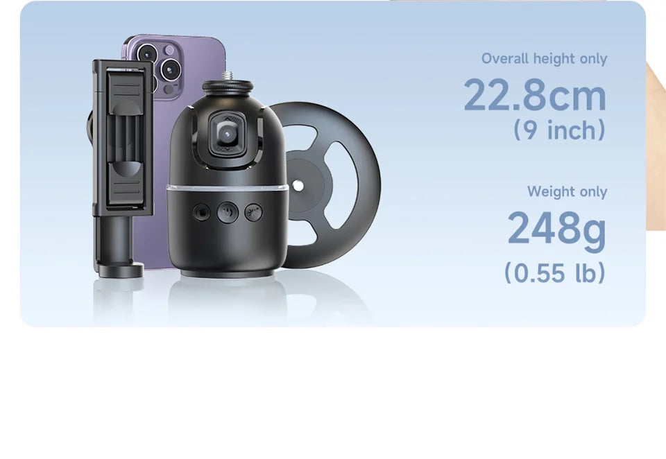 P03 AI 360° Face‑Tracking Selfie Gimbal with Light — Universal Smartphone Stabiliser