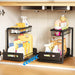 Metal Pull-Out Under-Sink Organiser with Sliding Shelf — Kitchen Storage (White/Black)