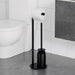 Foldable Floor-Standing Toilet Roll Holder with Reinforced Base, Standalone Dispenser