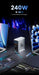 240W GaN 6-in-1 Charger — 140W PD3.1, Digital Display & Ambient Light (USB‑C / USB‑A)