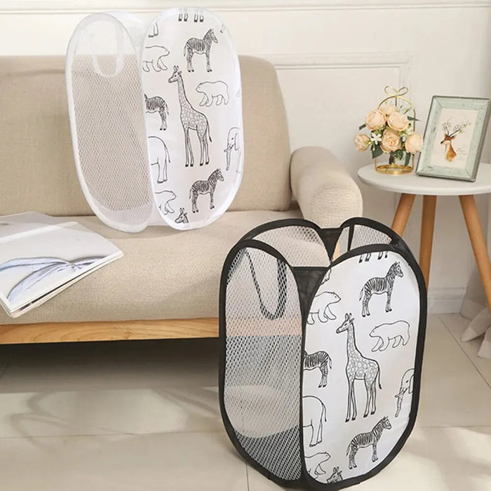 Polyester Mesh Laundry & Storage Basket 30 x 30 x 48 cm – White or Black