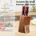 Acacia Wood Universal Knife Block with Removable Bristle Insert