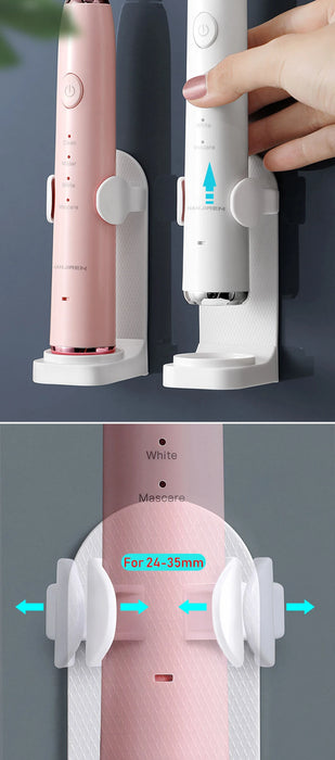 Adjustable Electric Toothbrush Holder – Silicone Non‑Slip Wall Mount (Fits 18–35mm)