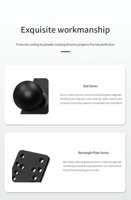 1.5in Ball Base Adapter – 360° Anti-slip RAM-style Mount for Fishfinder & GPS