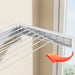 Folding Telescopic Wall-Mounted Towel & Clothes Rack — PVC, Extendable (White/Silver)