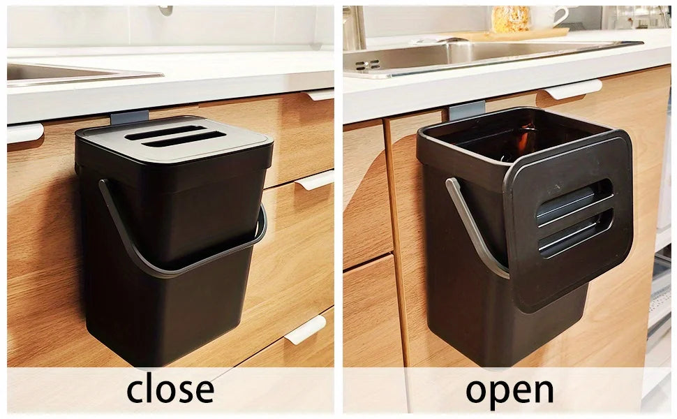 Countertop Compost Bin with Lid – Hanging or Freestanding Kitchen & Bathroom Bin (3L/5L)