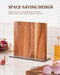 Acacia Wood Magnetic Knife Block with Stainless Steel Base