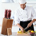 Acacia Wood Universal Knife Block with Removable Bristle Insert