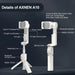 A10 Handheld Smartphone Gimbal with Fill Light, Extension Rod & Remote — for iPhone & Samsung