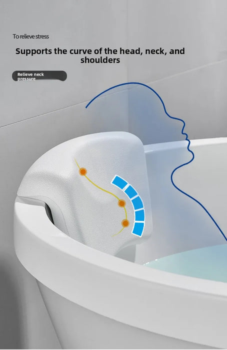 Spa Neck Bath Pillow with Suction Cups — Waterproof Polyurethane Headrest