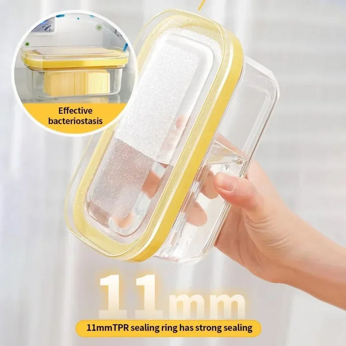 Airtight Butter Slicer & Keeper with Lid — Cutter and Fridge Storage Dish