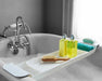 Extendable Bath Shelf Tray with Anti-Slip Phone & Tablet Holder — White or Grey