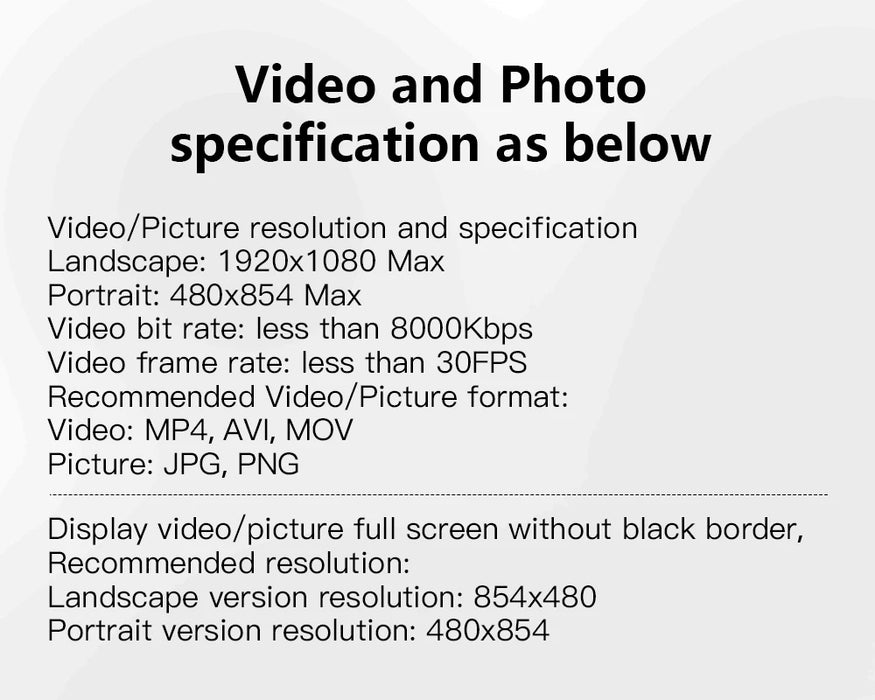 5-inch Acrylic Digital Photo Frame — 1200mAh Battery, 4GB, IPS Vertical Display