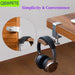 Clip-style Desktop Headphone & Earphone Holder — Aluminium Alloy & Solid Wood