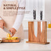 Acacia Wood Magnetic Knife Block – Kitchen Knife Rack with Strong Magnets