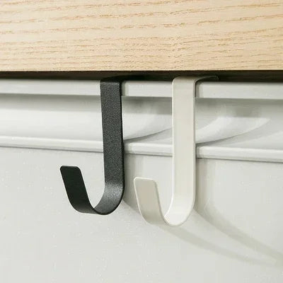 S-shaped Metal Over-Cabinet Door Hooks — Multi-purpose Kitchen & Bathroom Storage