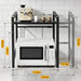Rustproof Adjustable Kitchen Storage Rack 40–60cm with Hooks — Space‑saving Microwave Shelf