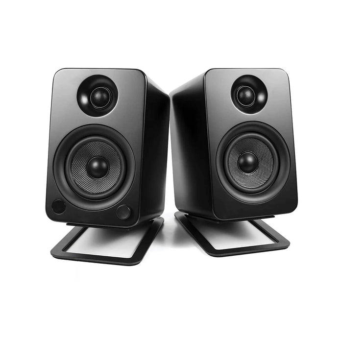 Pair of Desktop Speaker Stands for 3-4in Bookshelf Speakers — White