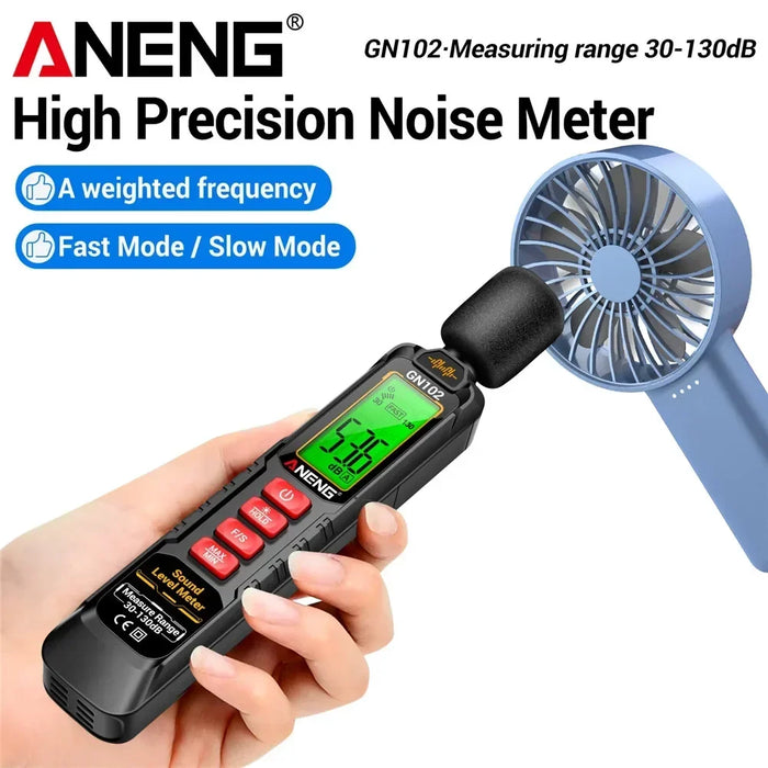 GN102 Sound Level Meter 30–130 dB — Portable Digital Decibel Meter