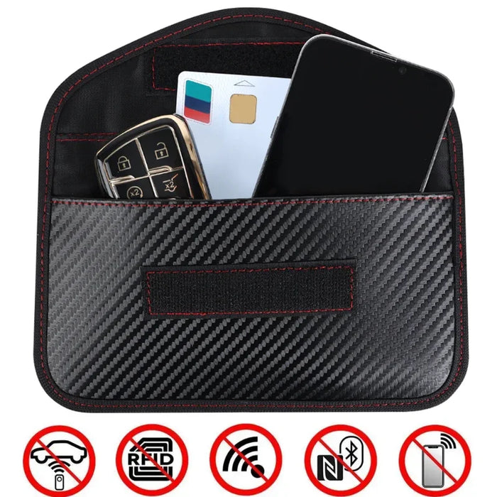 Signal-Blocking Faraday Key Pouch – Car Key & Phone Protector