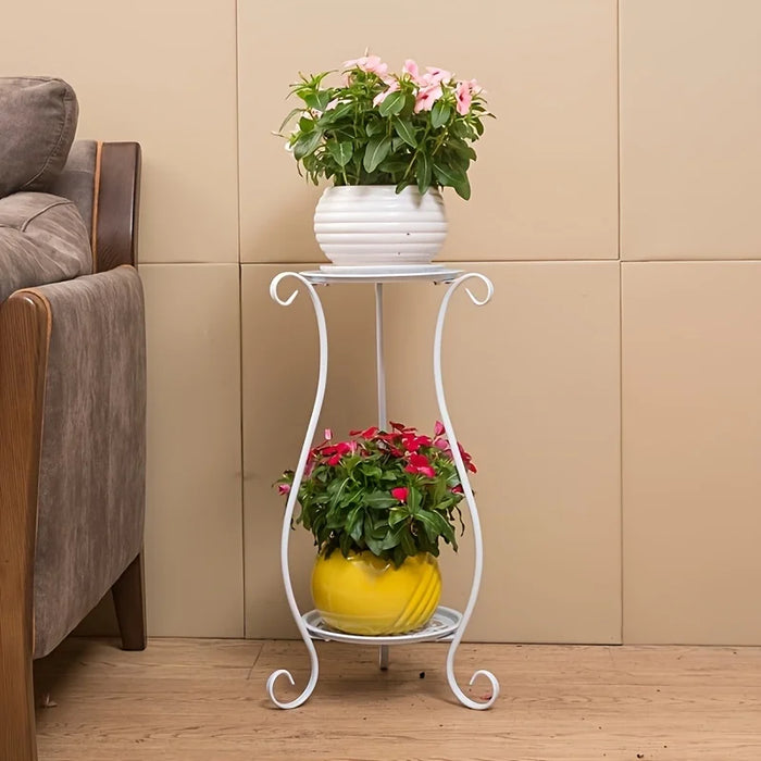 Double-Layer Metal Plant Stand — Multi-Layer Floor Display (1 pack)