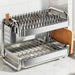 2- or 3-Tier Stainless Steel Dish Rack — Deep Plate & Bowl Drainer