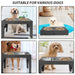 Adjustable Raised Dog Feeding Station with Two Stainless Steel Bowls - Black