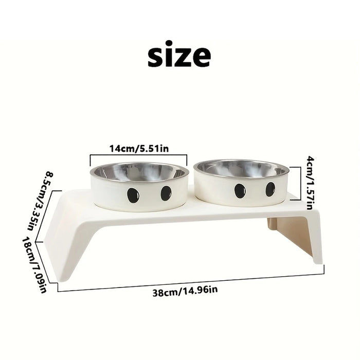 Elevated Pet Feeder with Double Stainless Steel Bowls – Cats & Dogs (Small–Large)
