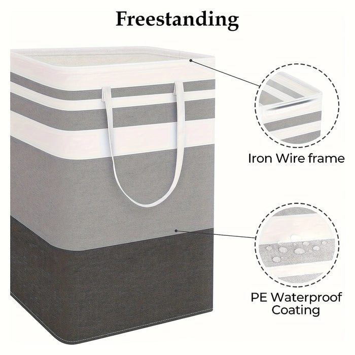 75L Collapsible Laundry Hamper with Handles — Durable Polyester Basket (40×30×60cm)