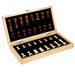 Magnetic Wooden Folding Chess Set with Felted 24 x 24 cm Board — 34 Pieces, Interior Storage