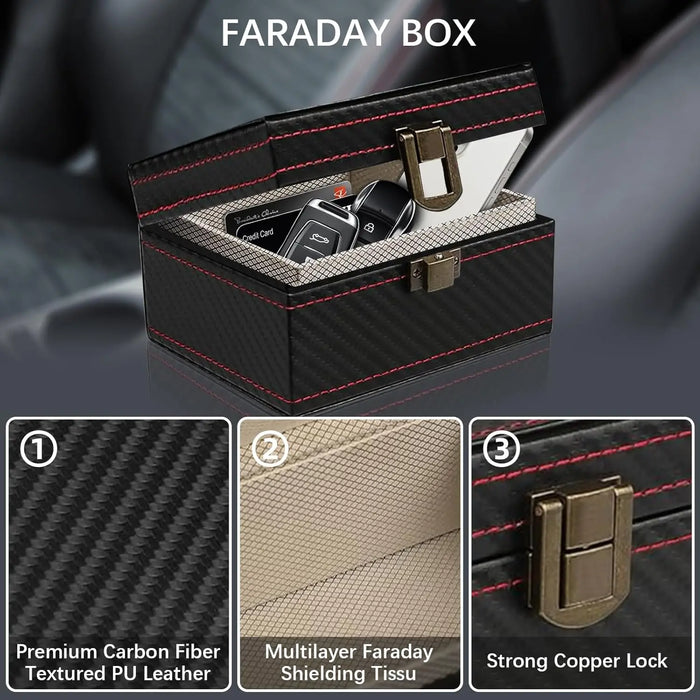 Faraday Key Fob Signal Blocker – Carbon Fibre RFID Protector (Various Sizes)