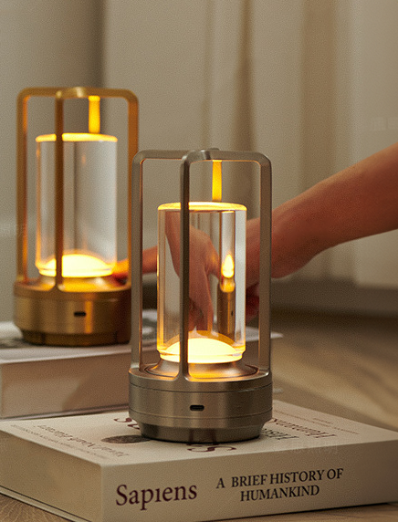 Moderna lampada da tavolo e da tavolo nordica in metallo senza fili - Senza fili, ricaricabile, LED con controllo touch e funzione di regolazione, adatta per camera da letto, casa, esterno - Luce notturna ideale per ristoranti e uso domestico