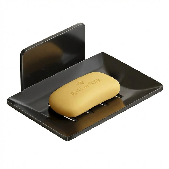 No-Drill Wall-Mounted Space Aluminium Soap Rack — Single or 3-Pack, Black/Grey/White