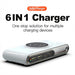 5-in-1 USB-C Charger Station 72W — 4-Port + Magnetic Wireless (PD45W) with LED colour nightlight F9A