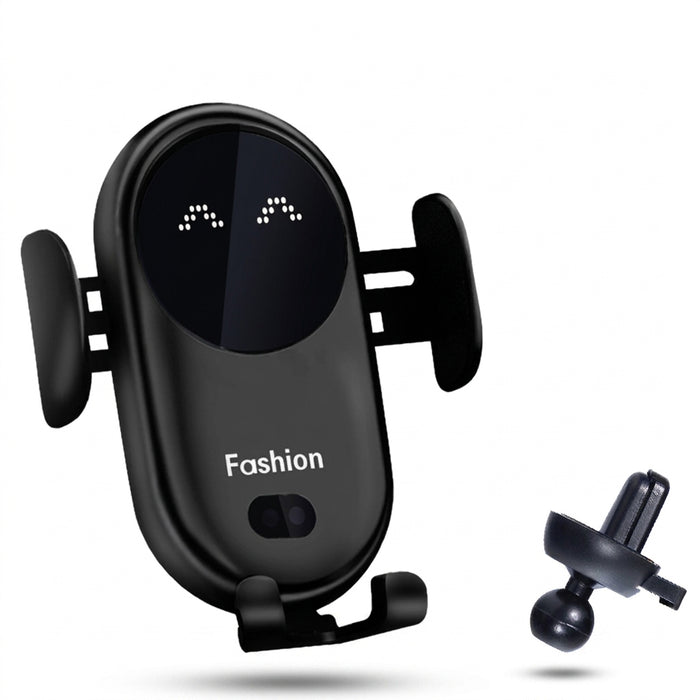 Car Wireless Charger & Phone Holder — Auto Infrared Clamps, 5–30W Fast Charge, 360° Rotate