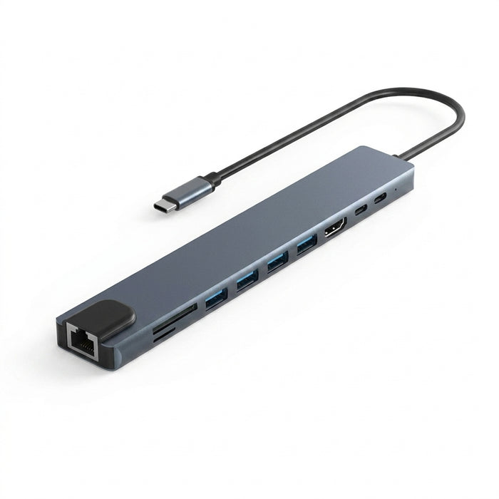 10-in-1 USB-C Hub – 4K@30Hz HDMI-Compatible Docking Station with PD 100W, RJ45 & USB 3.0