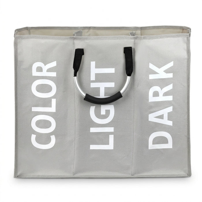 3-Compartment Foldable Laundry Hamper Bag – Waterproof Oxford Fabric