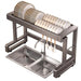 Over‑Sink Dish Drying Rack with Utensil Holder — Stainless Steel, Matt Black