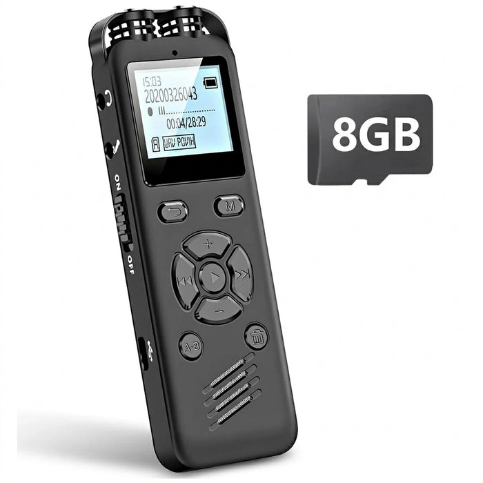 Digital Voice Recorder T69 — 64GB option, WAV recording, voice‑activated