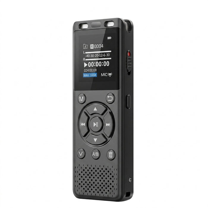 Large-screen USB-C Rechargeable Voice Recorder with Noise Reduction and TF Card Support