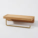 Wall-Mounted Toilet Roll Holder with Wood Shelf and Brass Fittings – Single Roll