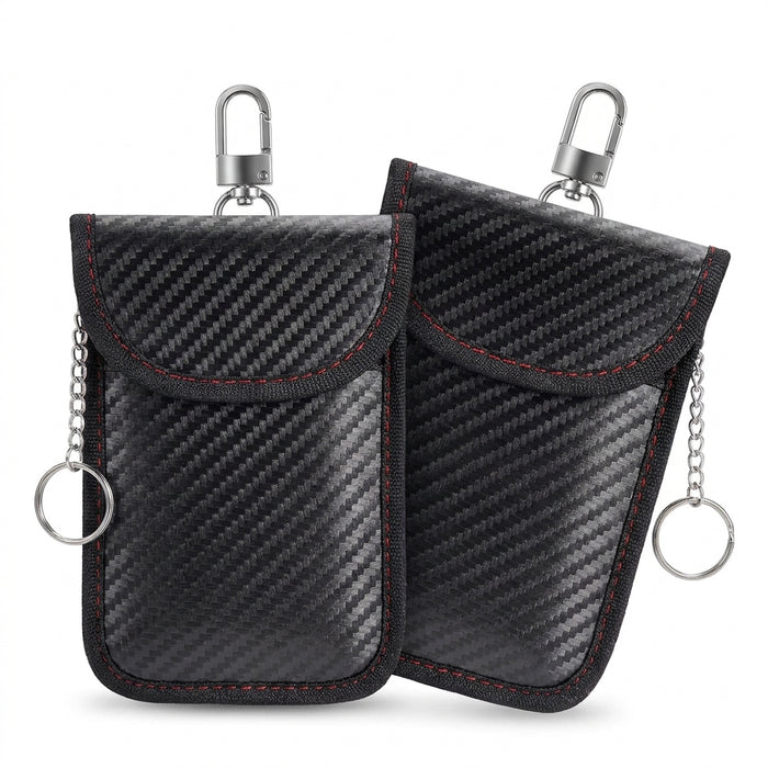 Faraday Key Fob Pouch — Carbon Fibre Signal‑Blocking Protector