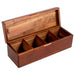 Wooden Tea Box with Lid — 4 or 8-Compartment Tea Bag Organiser