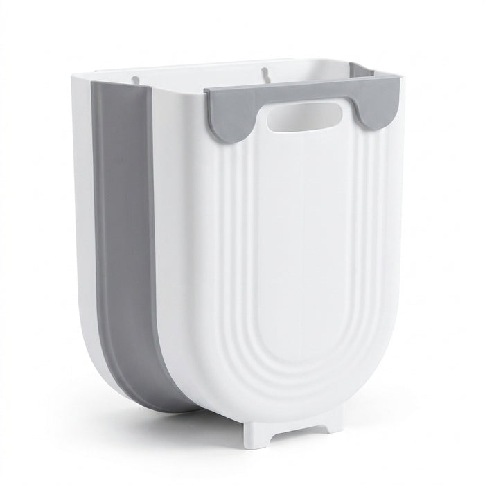 Folding Wall-Mounted Kitchen Bin — Small & Large, Plastic, Grey/Purple/Blue