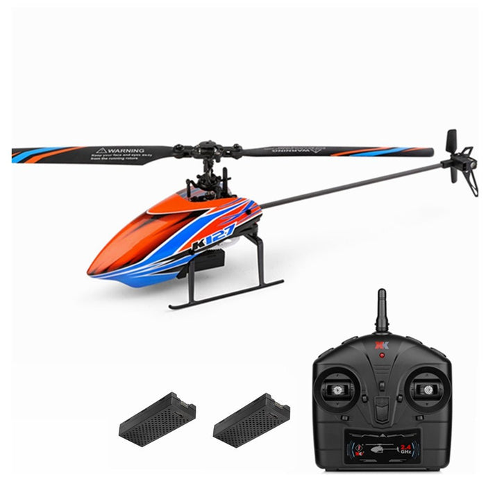 XK K127 - 4CH 6-Axis Gyro Altitude Hold Flybarless RC Helicopter RTF - Perfect for Beginners and Enthusiasts - Shopsta EU